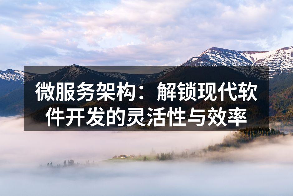 微服务架构：解锁现代软件开发的灵活性与效率